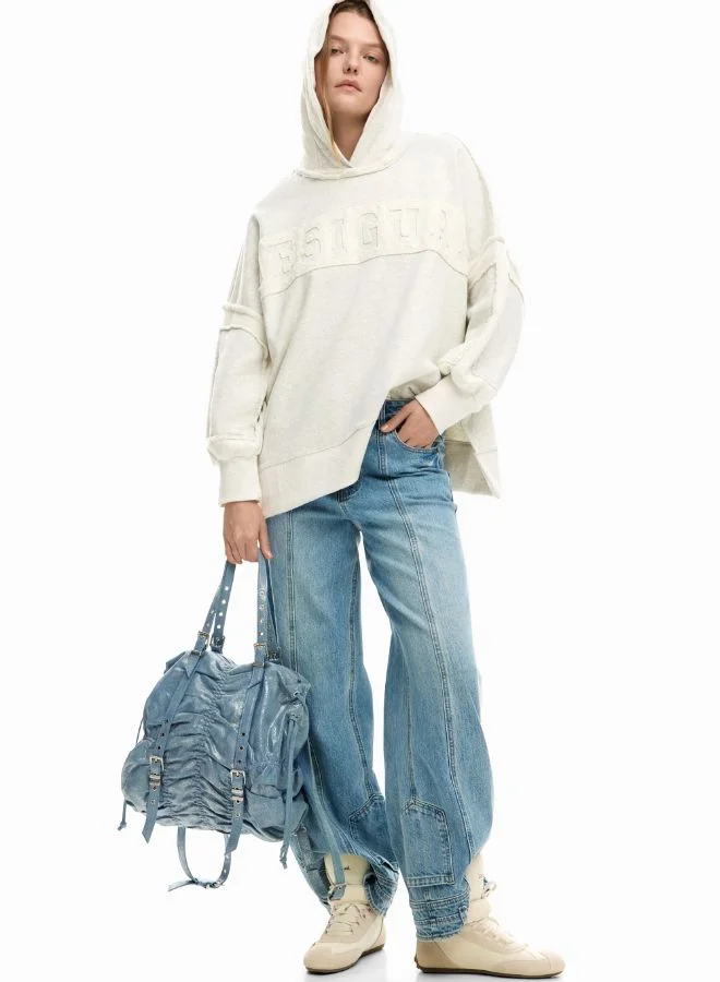 DESIGUAL Medium ruched denim backpack